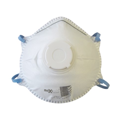 MAXISAFE RESPIRATOR CONICAL P2 WITH VALVE BOX OF 10